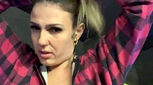 brunette office girl cathy heaven intensely screws black boss on bed