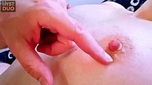 Licking delicious natural nipples up close with myst duo 😋 babe