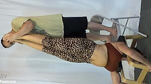 Hiring manager curiously tests the lifeguard's feet during interview