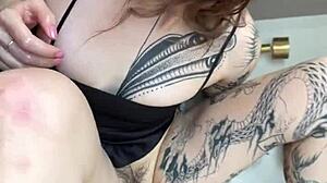 Backstage Blowjob by Tattooed Teen with Anal Toys