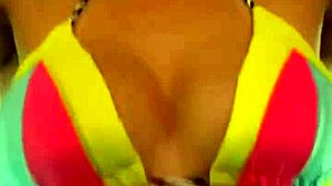 African amateur wet pussy in gym bikini thong public