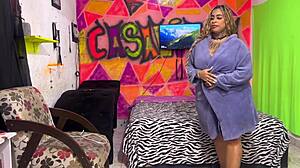 Hey, check out this amateur with huge ass and natural tits licking balls and spreading wet pussy for big cock action