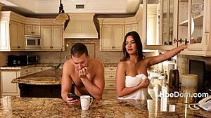 Roommate snaps, pounds Latina babe rough after months