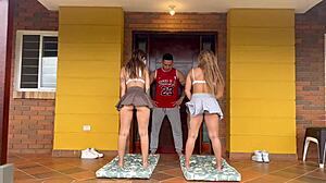 hey, wanna watch my yoga teacher bang me and my friend together?