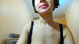 Hot Brunette Plays with Tits Naked