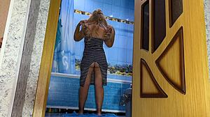 Stepmom’s Big Mature Ass Craves Anal Sex in Bathroom with Amateur Taboo Action.