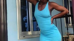 crazy bitch twerking on the balcony, showing off her moves outdoors