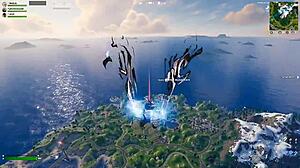 Playing Fortnite with bisexual transgender in doggystyle action