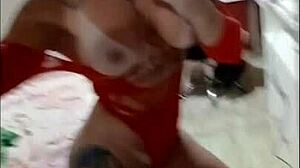 Fitness redhead with tattoos dedicates video to local viewers.