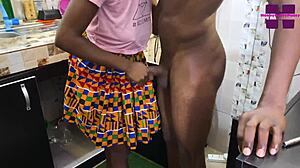 ebony maid fucked hardcore by huge dick for extra pay in africa