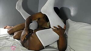 Thick Black Woman Rubs Clit in Hot Solo!