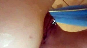 in my first shower video, this horny milf blonde sucks and uses dildo on her wet tits and big ass