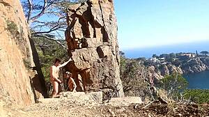 I seen this hot couple having sex outdoor on the path, amateur style.