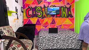 Hey, check out this amateur with huge ass and natural tits licking balls and spreading wet pussy for big cock action