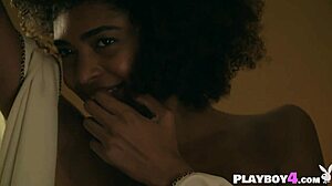 Black milf strips and dances before sexy babe reveal! 🔥