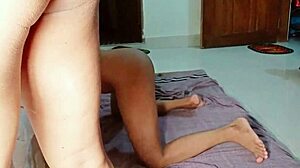 shy girlfriend bent over for hard fucking at home