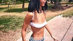 Hairy Brunette Bunny Bounces Tits Out Of Slutwear Top In Season 2