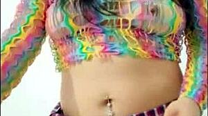 Cute Curvy Girl Opens Wet Pussy and Slides in Pink Dildo for Show