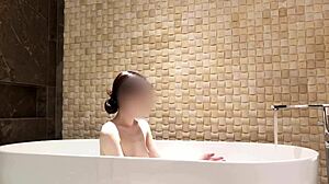 Luxury Hotel Bath Time with Japanese Amateur in Shower Fetish Scene