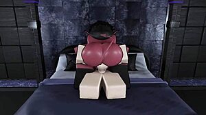 In roblox, she had hardcore sex with a fan, riding cowgirl and bending over for doggystyle