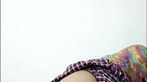 Cute Curvy Girl Opens Wet Pussy and Slides in Pink Dildo for Show