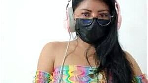 Cute Curvy Girl Opens Wet Pussy and Slides in Pink Dildo for Show