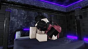 In roblox, she had hardcore sex with a fan, riding cowgirl and bending over for doggystyle