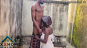 Sex Addicted Housewife Nasty Bitch Screws Husband’s Brother Outside by Window.