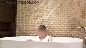 Luxury Hotel Bath Time with Japanese Amateur in Shower Fetish Scene