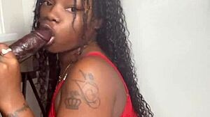 stepbrother gets his big black cock sucked by keisha minaj