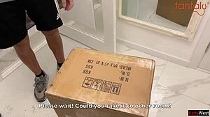 Invited courier to join me with Tantaly doll for double fun