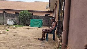 Sex Addicted Housewife Nasty Bitch Screws Husband’s Brother Outside by Window.