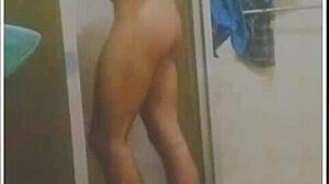 Brazilian babe masturbates in bath until huge orgasm