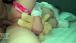 Teen girl gets creampie inside