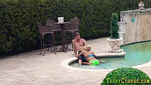 Big Ass Teen Gobbles Cock In Wild Outdoor Action!