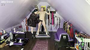 Bound Jake Grand Teased with Vibrator by Strict Dominatrix