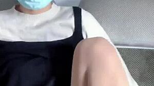 this asian milf in transparent stockings seduces with her big tits