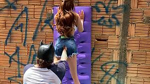 I watched this latina amateur stick her hand in her ass outdoors with toys.