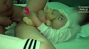 Teen girl gets creampie inside