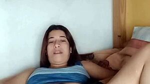 Selene Spreads Cream over Her Petite Body with Small Tits Massage Fingering Masturbation Part 1