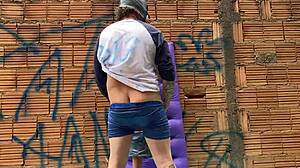 I watched this latina amateur stick her hand in her ass outdoors with toys.