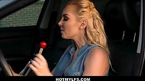 Blonde milf repays car fix with wild fuck!