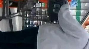 hidden camera catches candid teen booty in tight jeans on the street.