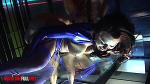 Pornstar woman hosts parties in her neon dungeon