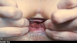 teen amateur latina explores hardcore anal gape with apple in doggystyle fetish play