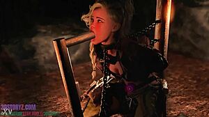 Gemma Smithy trains slave with intense blowjob bondage 😈