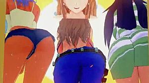 one piece girl uses toys for anal pleasure and orgasm