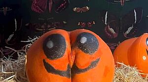 teen gets double creampie in pumpkin patch
