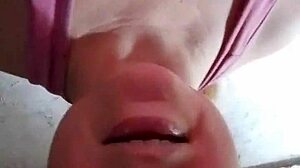 blonde woman invites video call from bed