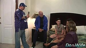 lesbian watches wife pounded hard by stud